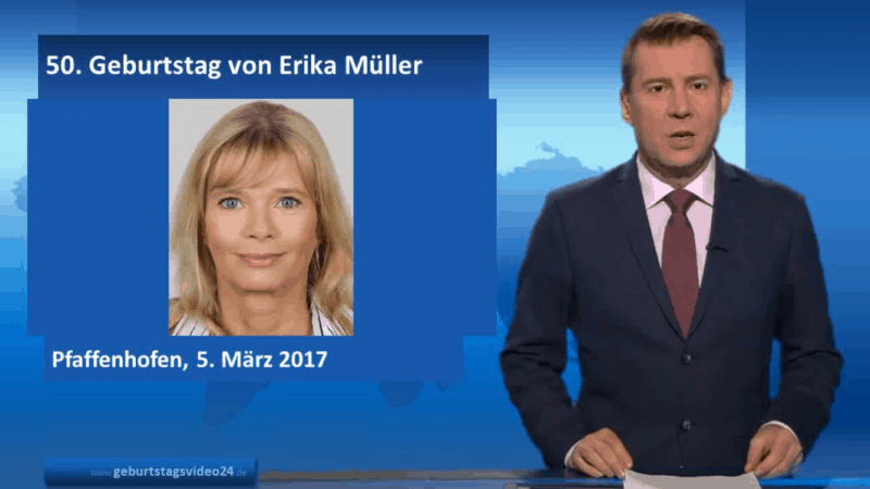 Geburtstagsvideo als Tagesschau mit prominenten Gratulanten